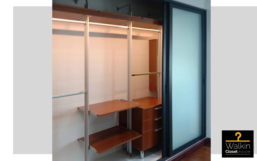 Walk in Closet - I Shape Melamine สี Pop Walnut