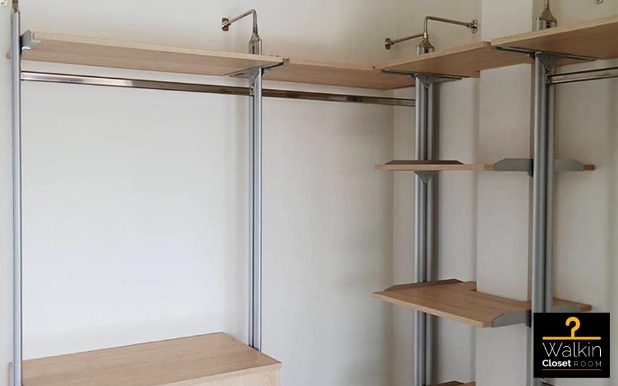 Walk in Closet - L Shape Melamine สี Light Walnut