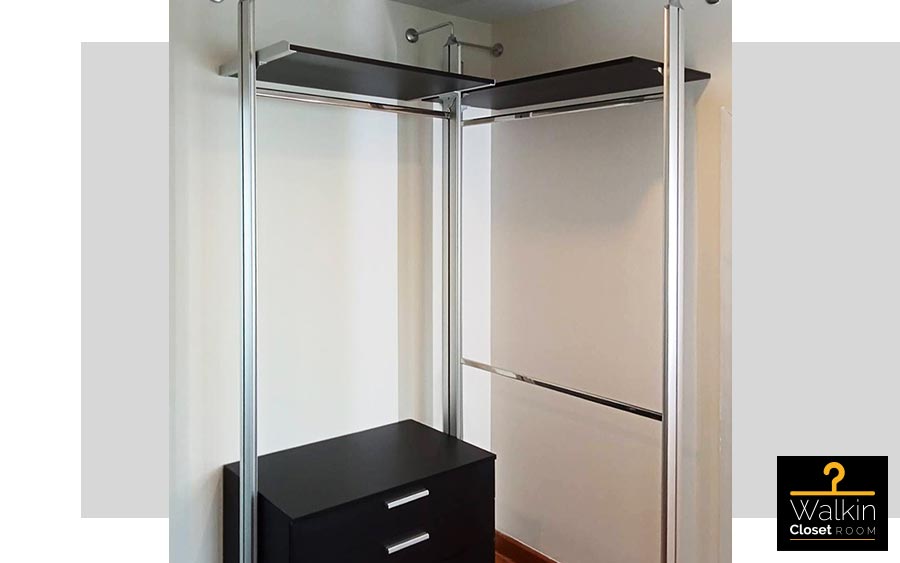 Walk in Closet - L Shape Melamine สีดำ