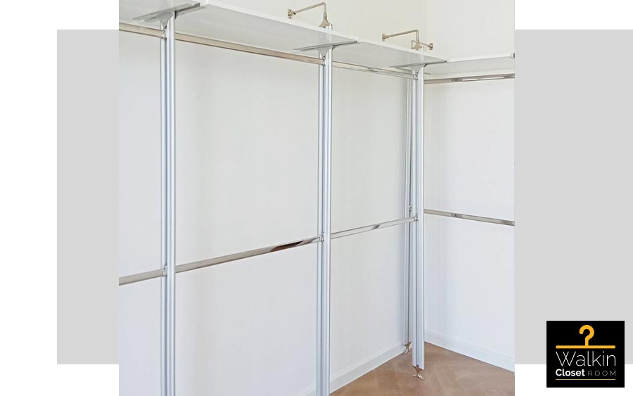 Walk in Closet L Shape Melamine สีขาวเรียบ | ไอยรา วินท์ โฮมโปรดักส์