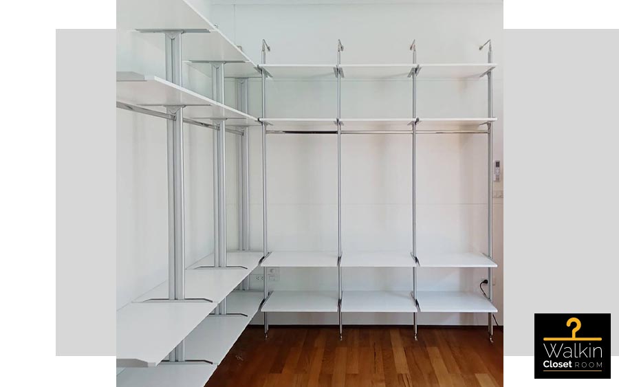 Walk in Closet L Shape หน้าบาน Melamine สีขาว | ไอยรา วินท์ โฮมโปรดักส์