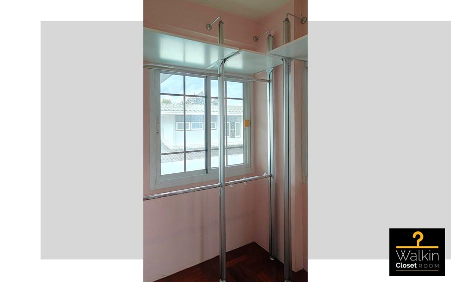 Walk-in Closet U Shape Melamine สีขาวด้าน | ตู้เสื้อผ้าบิวท์อิน