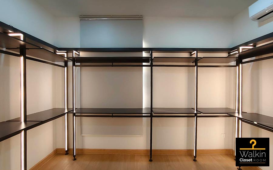 Walk in Closet - U Shape Melamine สีขาวเงา | ตู้เสื้อผ้าบิวท์อิน