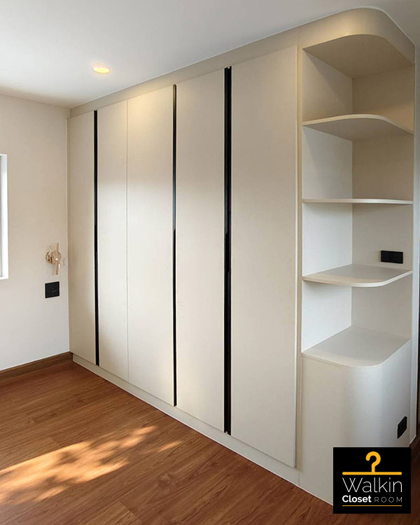 ตู้เสื้อผ้า Built-in โครง HMR กันชื้น เคลือบ Melamine สี TNK 1006-16 ลายผ้า | ไอยรา วินท์ โฮมโปรดักส์